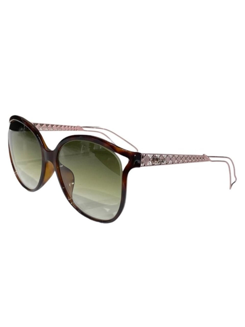 Dior Sunglasses Logo Tortoiseshell Brown Pink Green Eyewear